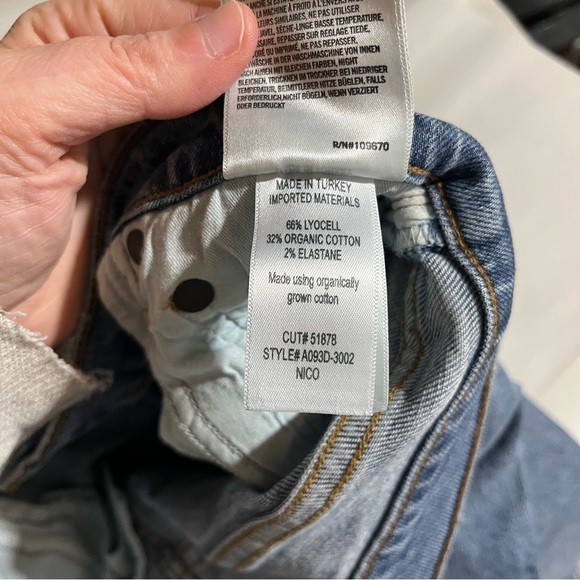 AGOLDE Women's Nico High Rise Blue Jeans Chewed Hem - Picture 13 of 16